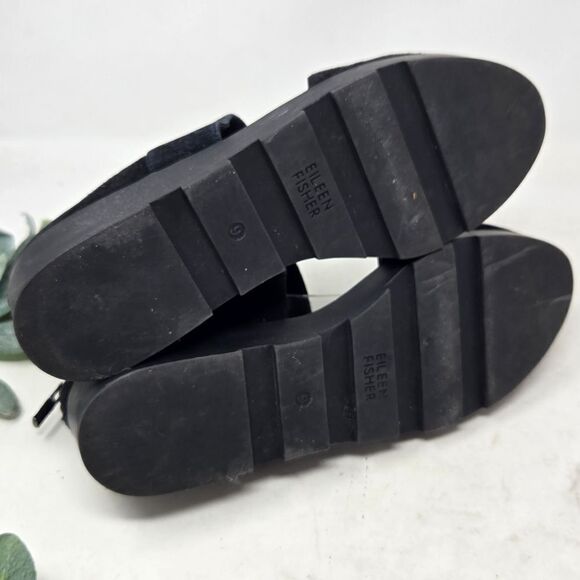 EILEEN FISHER Suede Platform Mary Jane Shoes Size 9 - Picture 7 of 8